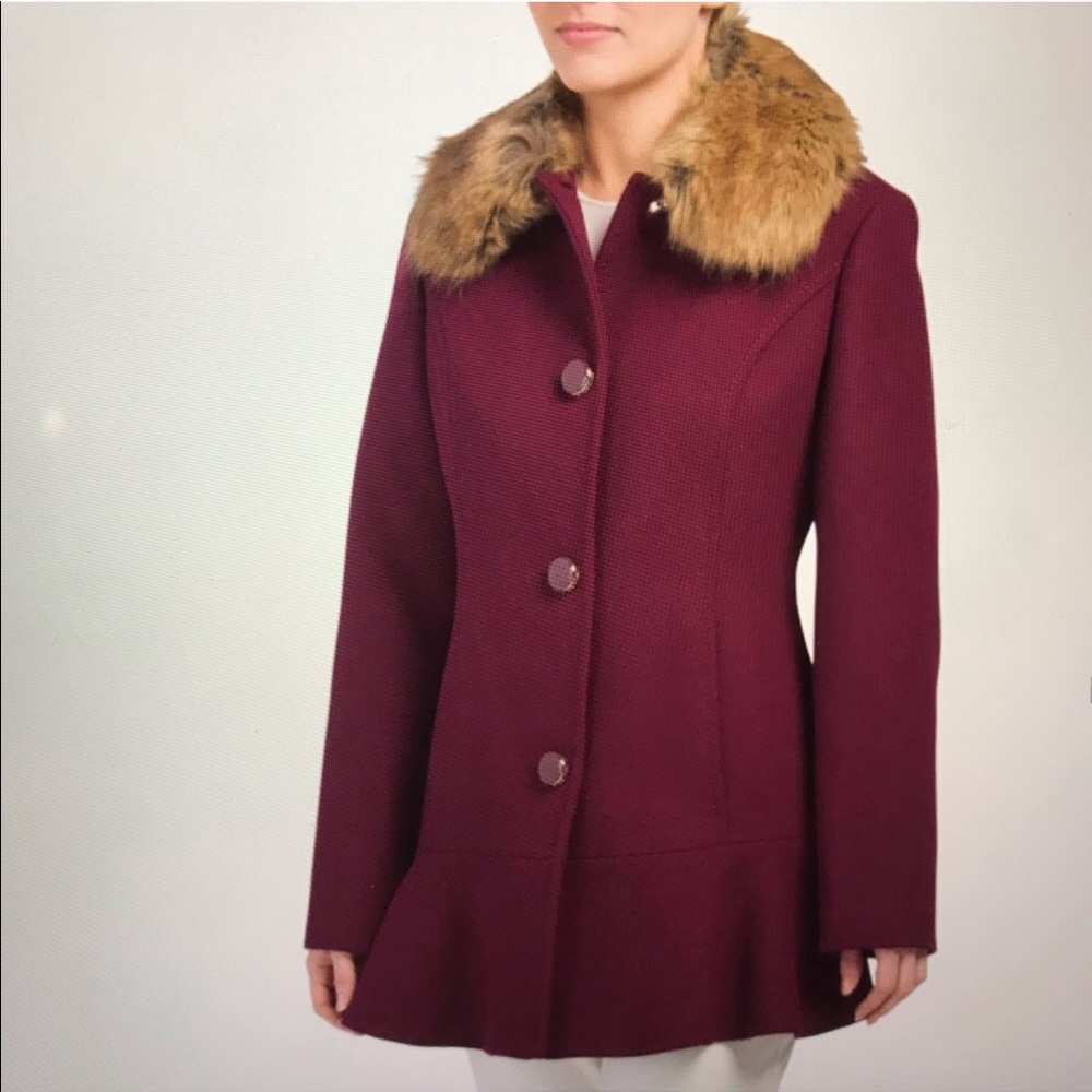 Kate spade wool coat with faux fur collar brand new with tag - Picture 1 of 8